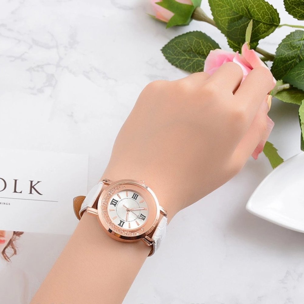 "The Cornerstone" - Flowing Crystal Dial - Watch for Ladies